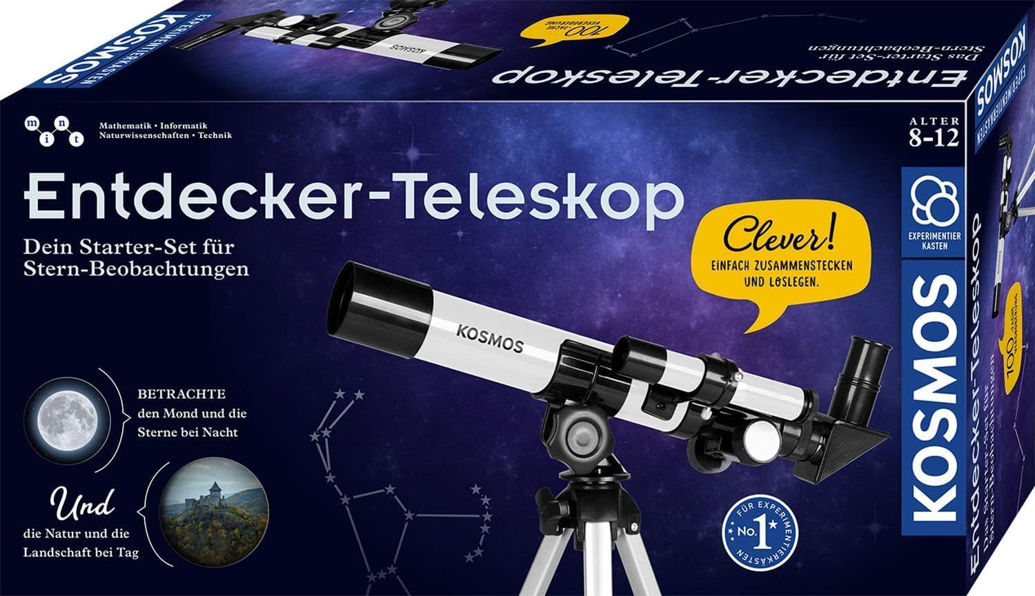 KOSMOS Entdecker-Teleskop – Starter-Set mit 100-facher Vergrößerung