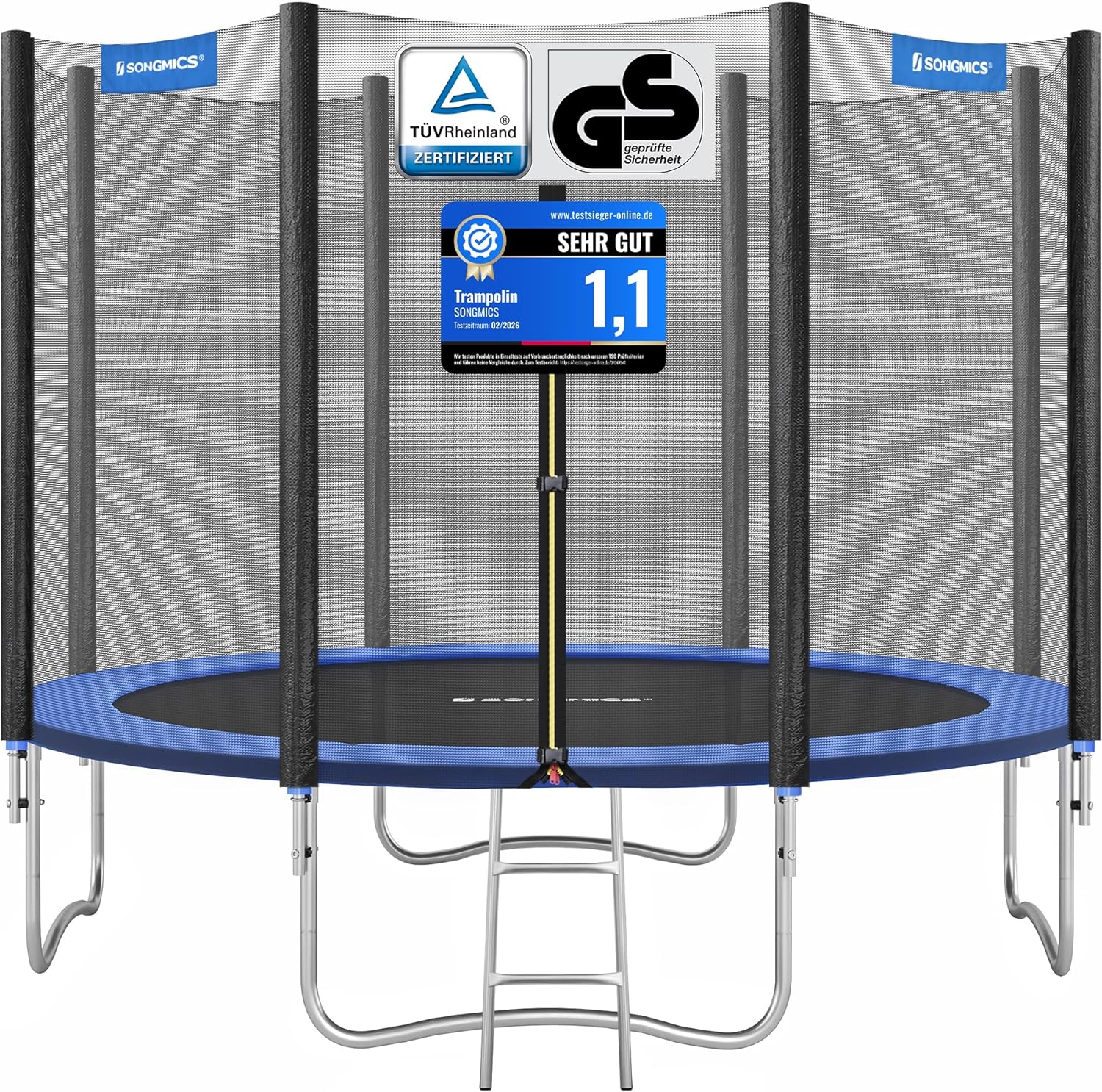 SONGMICS Gartentrampolin mit Sicherheitsnetz & Leiter