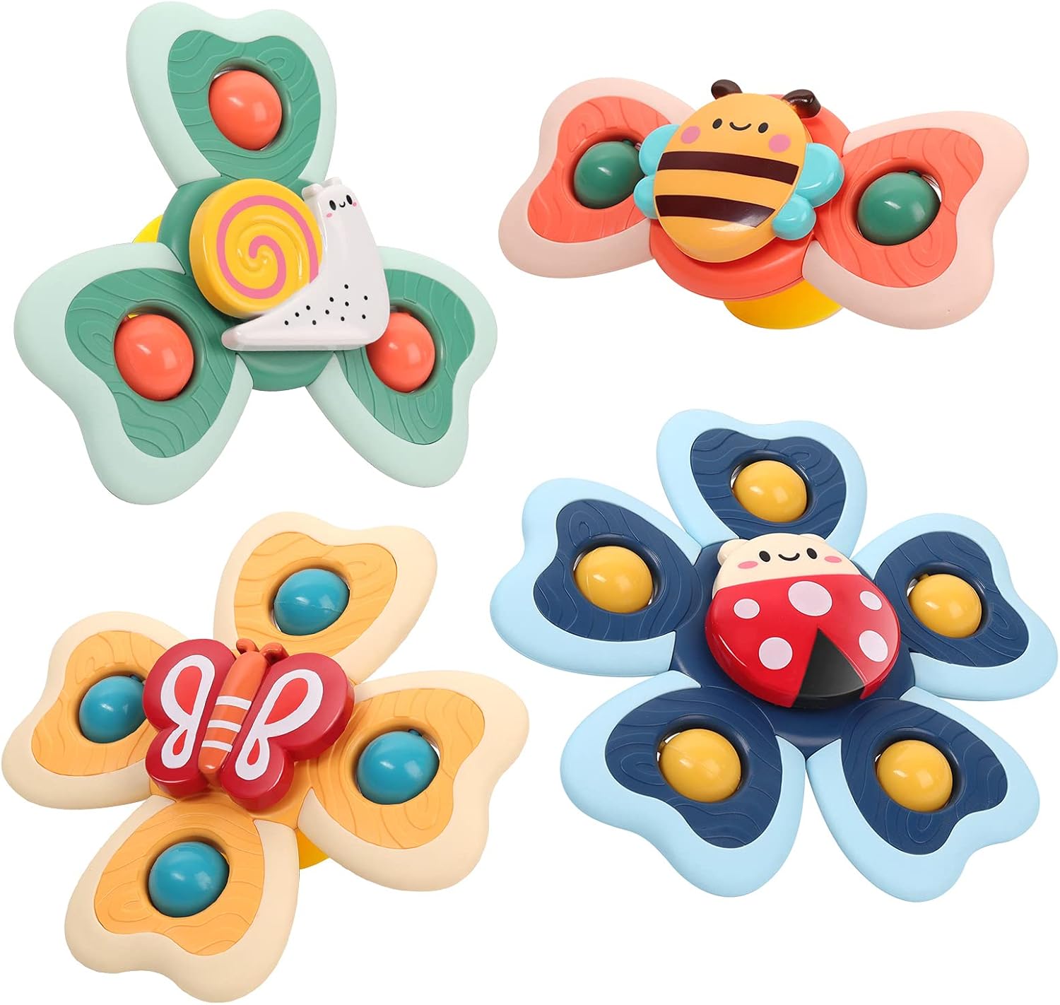 Saugnapf Spinner Spielzeug  4er Set Fidget Spinner mit Saugnapf