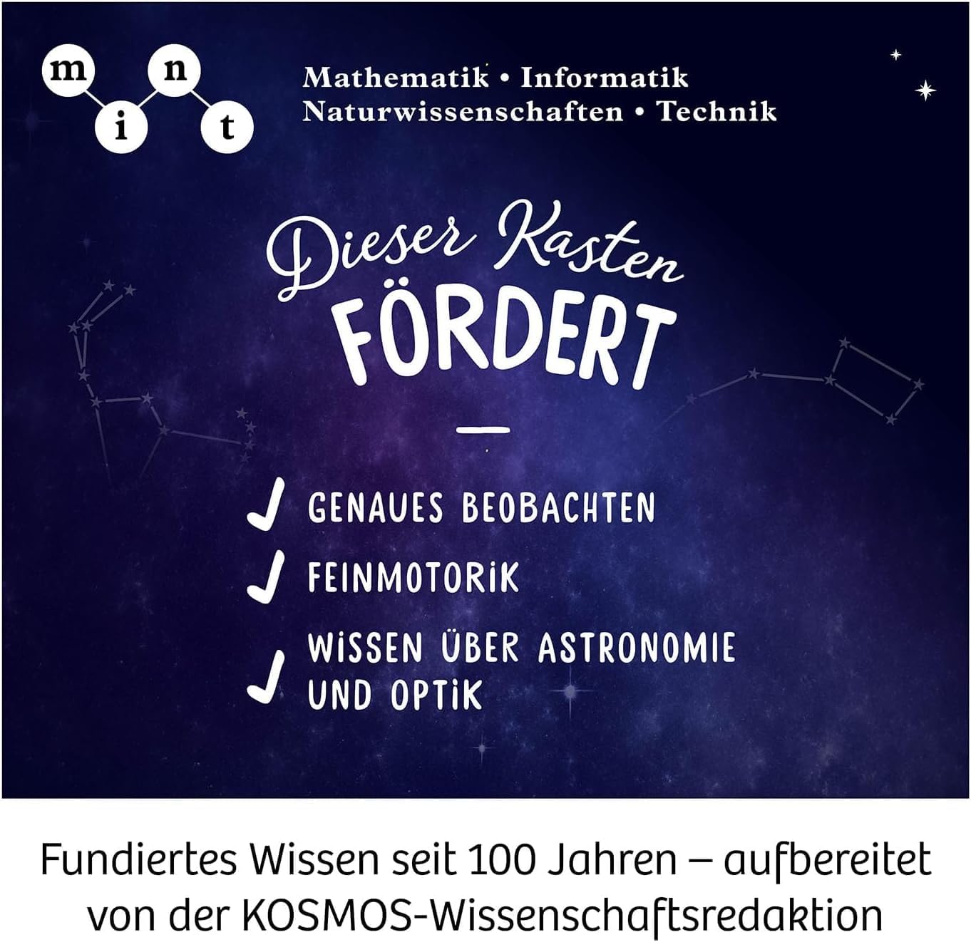 KOSMOS Entdecker-Teleskop – Starter-Set mit 100-facher Vergrößerung