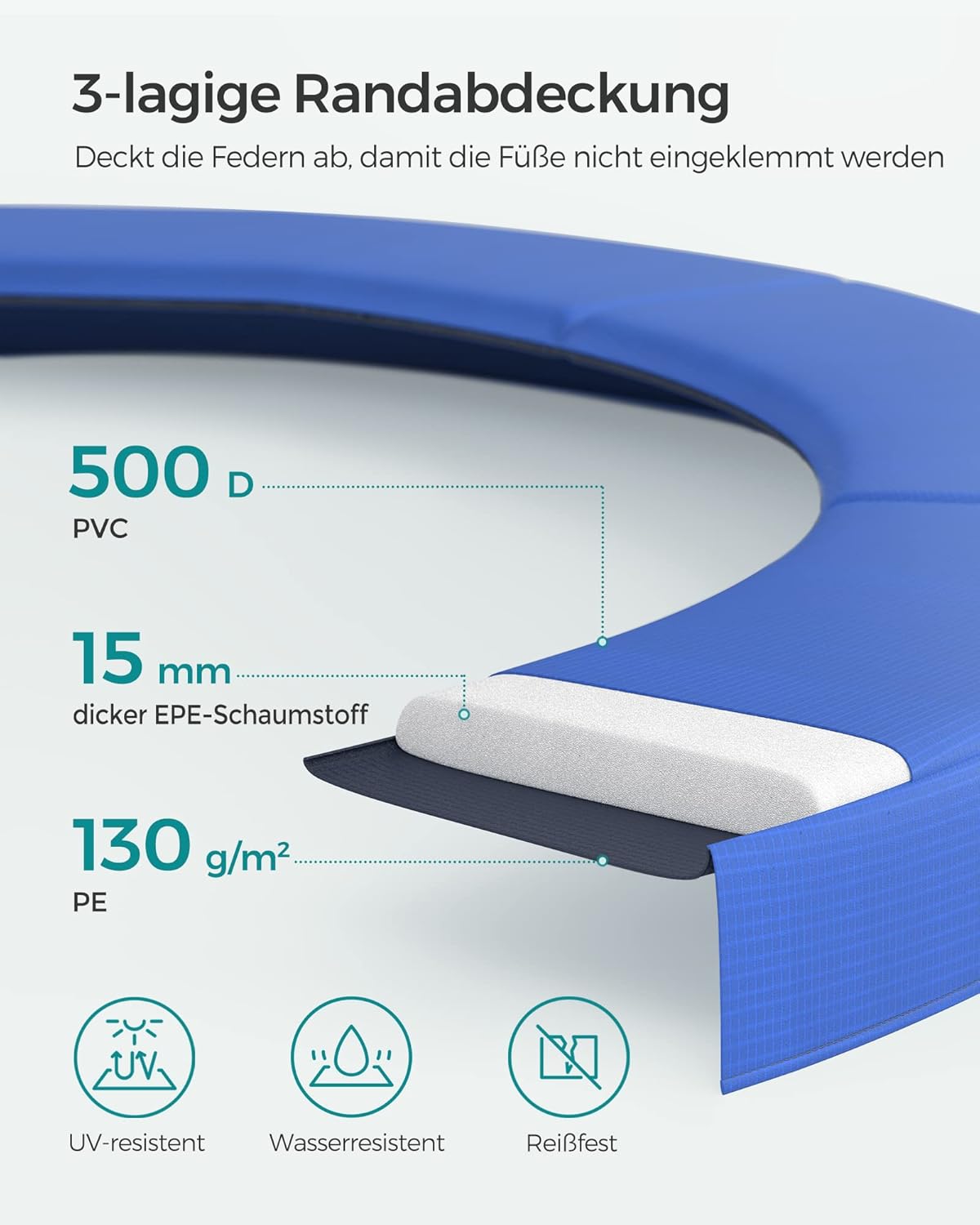 SONGMICS Gartentrampolin mit Sicherheitsnetz & Leiter