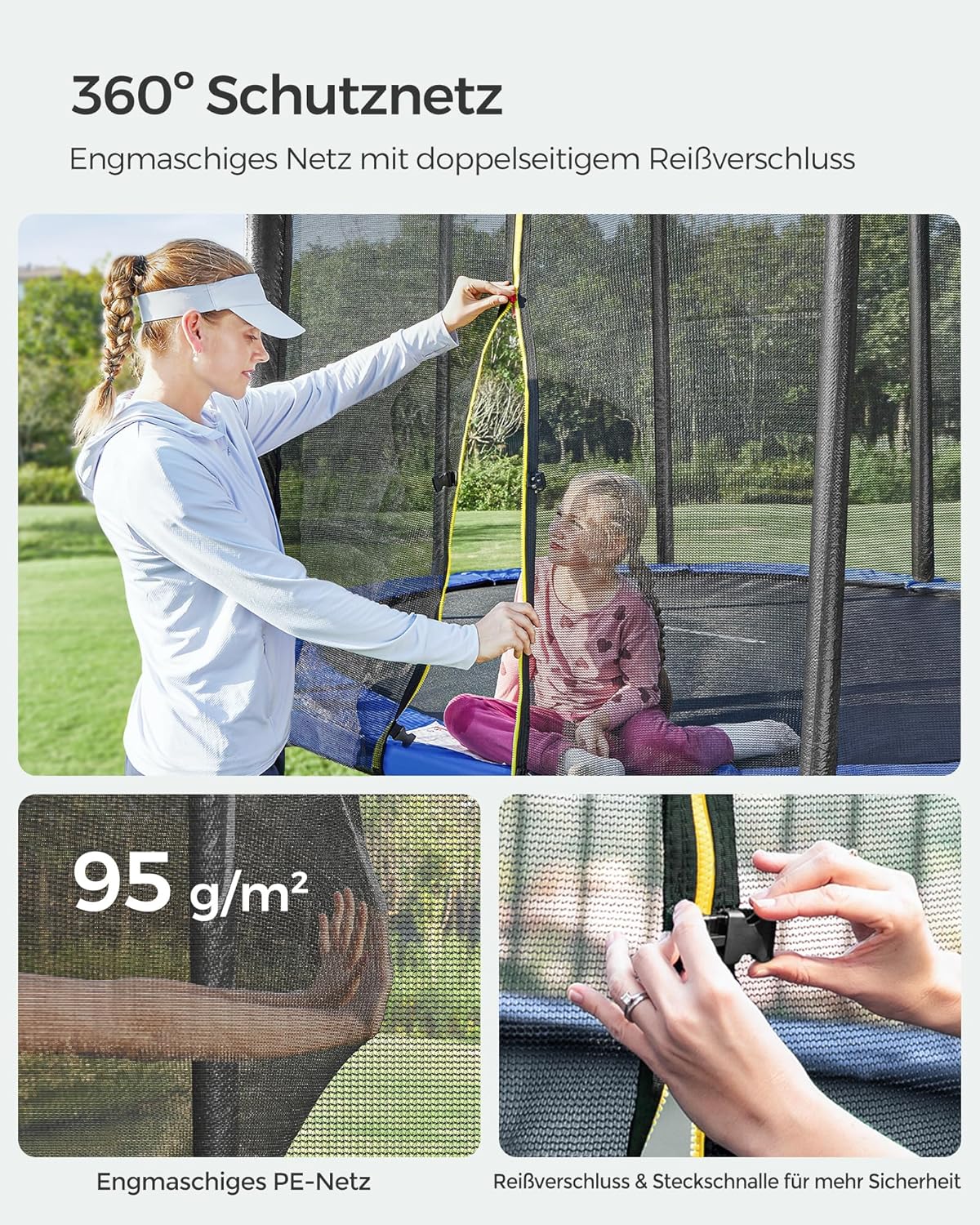 SONGMICS Gartentrampolin mit Sicherheitsnetz & Leiter