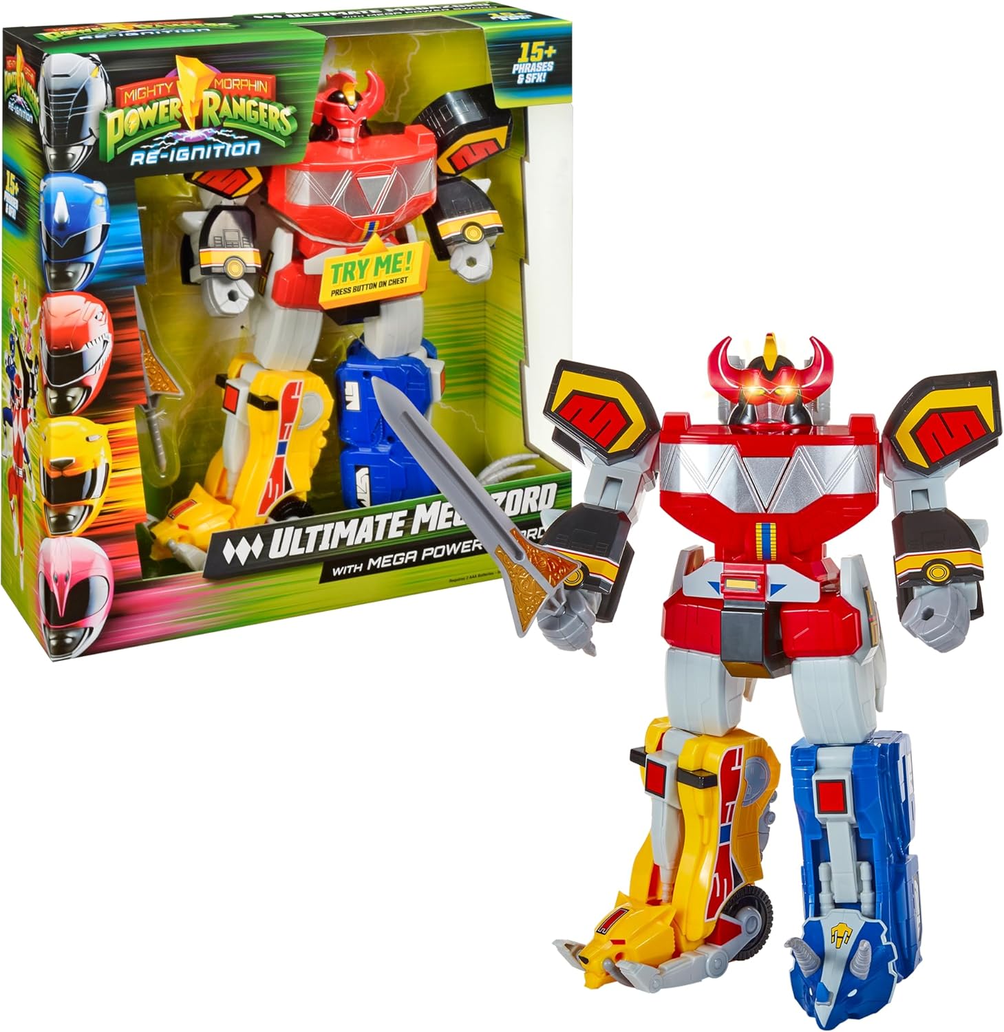 Power Rangers Megazord Riesenfigur 30 cm – Mit Licht, Sound & Zubehör
