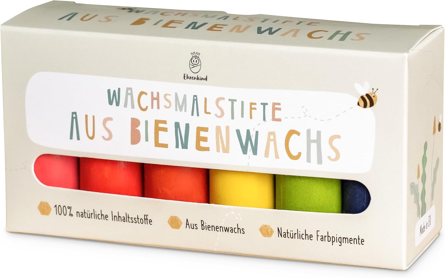Ehrenkind® Wachsmalstifte aus Bienenwachs – 12 natürliche Öko-Malstift