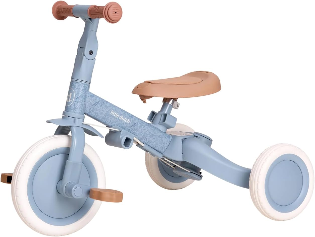Little Dutch 4-in-1 Laufrad Dreirad, Laufrad mit Schubstange